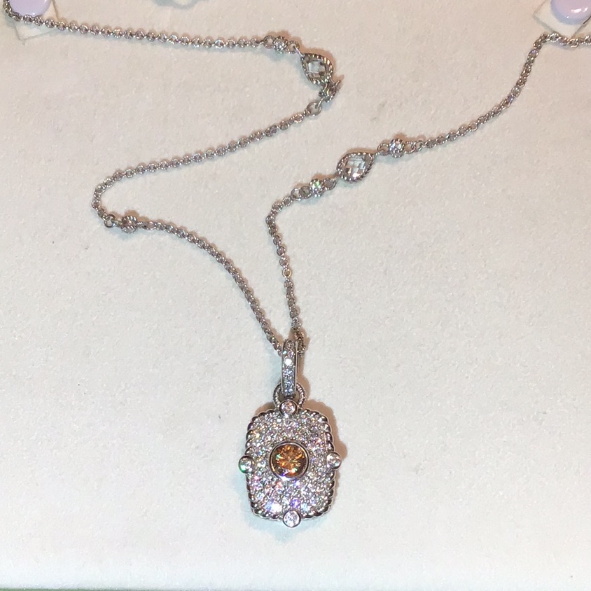 Judith Ripka Topaz Dmq Enhancer WChain Necklace 300$